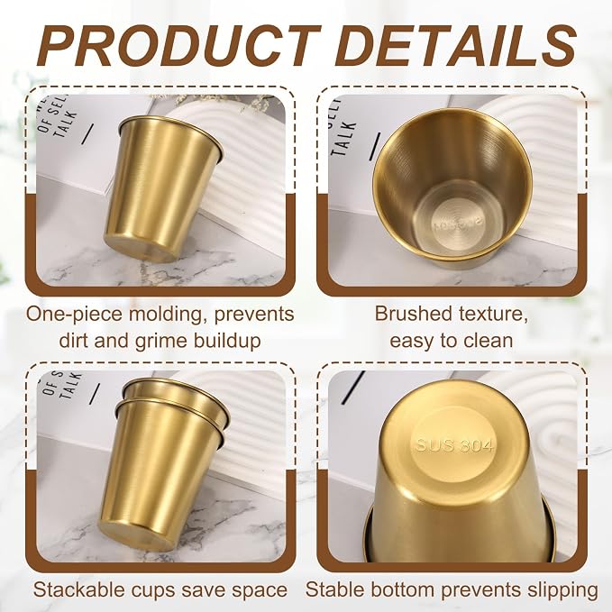uxcell 2 Pcs Stainless Steel Cups, 12oz/350ml Metal Cups Double Wall Tumbler - Image 5
