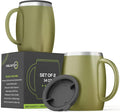 Stainless Steel Insulated Coffee Mugs Set of 2 – Double Wall Coffee Cups by CHILLOUTLIFE