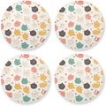 Art Illustration Cats Set of 4 Round Drink Coaster Thick Heat Resistant Mats by KLL