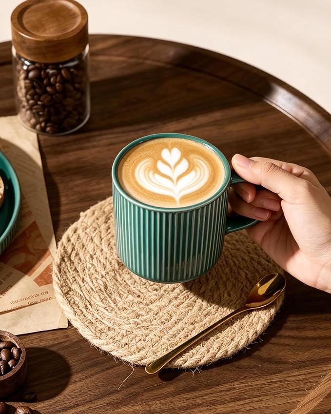 famiware Coffee Mug Set for 4, Star 12 oz Catering Mugs Cup Set - Image 2