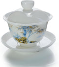 Liang baobao Ice Jade White Porcelain Gaiwan, 5oz Teacup Suet-fat Jade by Liangbaobao