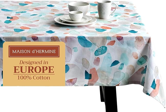 Maison d' Hermine Table Cloth Rectangle Table 100% Cotton 60 x 108 Inches Tablecloth Reusable Decorative for Dining Room Farmhouse Home Valentines Day Decorations Spring Summer - Summer Picnic
