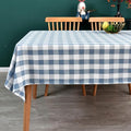Gingham Tablecloth Rectangle Table Cloth Heavy Duty Cotton Checkered Table Cover for Spring Picnic Kitchen Dining(C-Sky Blue, 52x120 inch)