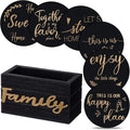 Queekay Coasters Set of 6 House Warming Gifts New Home Wooden Farmhouse Drink by Queekay