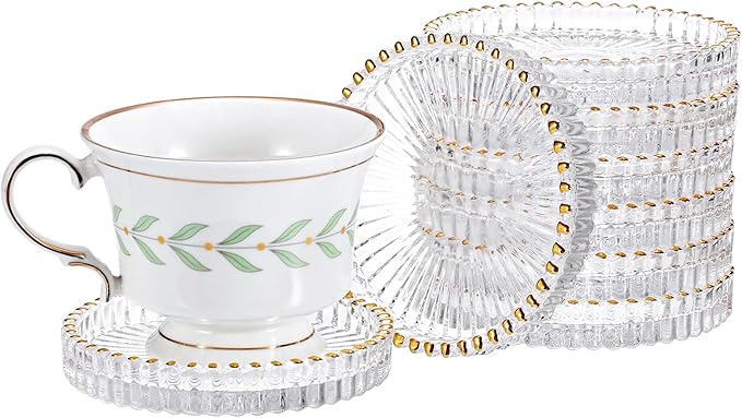 Modern Clear Coaster Set of 8 Glass Coasters by Unknown