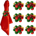wonlex Christmas Bell Napkin Rings Set of 6, Jingle Bells Napkin Ring Buckle by wonlex