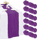 6 Pack Purple Cheesecloth Table Runner 35 x 120 Inch | Boho Gauze Fabric by RestfulGlow
