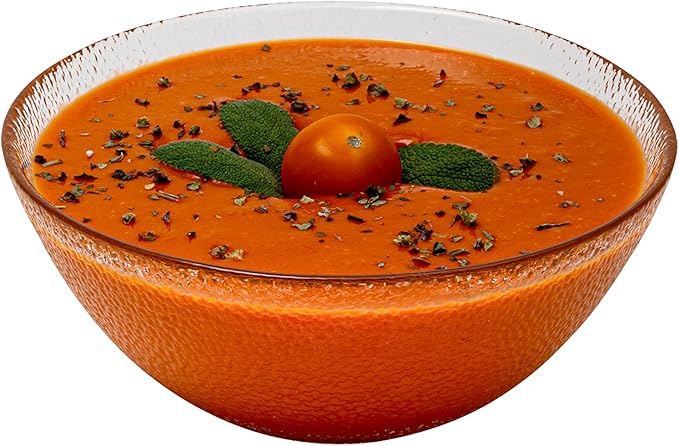 Vikko Soup Bowls, 6.5 Inch Salad Bowls, Glass Soup Bowls, Elegant Textured Glass Bowls, Set of 6, Dishwasher Safe