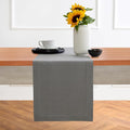 Solino Home 100% Pure Linen Dining Table Runner Gray Hemstitch, 14 x 120 in | by SolinoHome