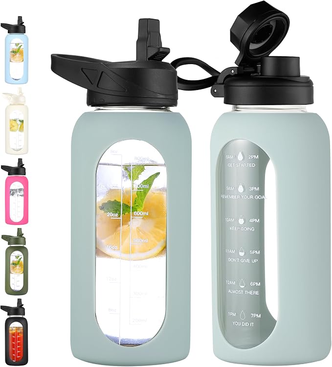 CIVAGO 32 oz Glass Water Bottle by CIVAGO