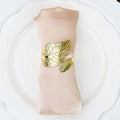 Efavormart 4 Pack | Metallic Gold Ornate Leaf Napkin Rings, Linen Napkin Holders by efavormart