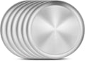 Homikit 6 Pack Stainless Steel Plate Set, 10.2 Inch Metal Dinner Plates by Homikit