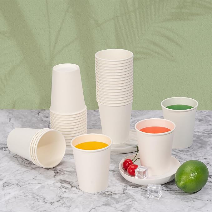 METAPRINT 500 Pack Coffee Cups 8 oz White Disposable Paper Cups, Hot Beverage - Image 7