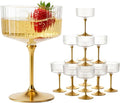 LIYH 20pcs Plastic Martini Glasses Disposable 10 Oz Clear and Gold Plastic Cups by LIYHLoveinyourheart