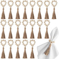 APTWOW Napkin Rings Set of 20, Wooden Napkin Rings, Wood Bead Napkins Rings by APTWOW