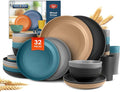 Teivio 32-Piece Plates and Bowls Sets by Teivio