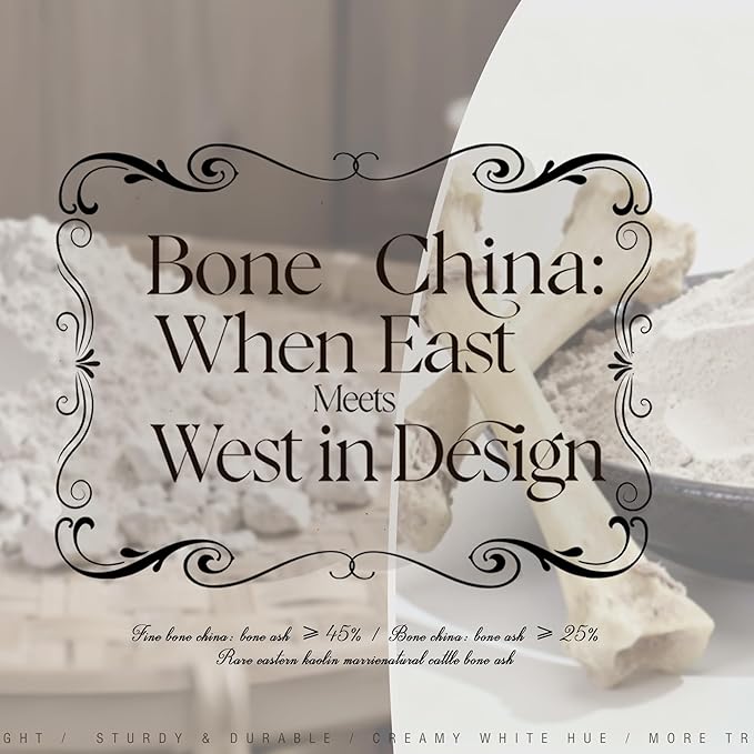 Fine Bone China Dinnerware Set,Porcelain&Ceramic Dinnerware Sets,Bone Stoneware&Ceramic Cookware Tableware Set Includes Dinner Plates|Spoons|Pasta Bowls|Soup Pot|Chopsticks (52PCS * 8-Person Set)