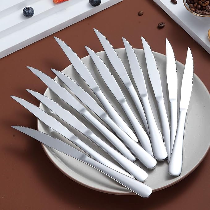 Steak Knife Set, Kyrtaon Serrated Knife, Stainless Steel Sharp Knives Set - Image 2