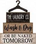 Moucuny 4 Pcs Farmhouse Laundry Room Decor and Accessories Stacked Blocks Wash by Moucuny