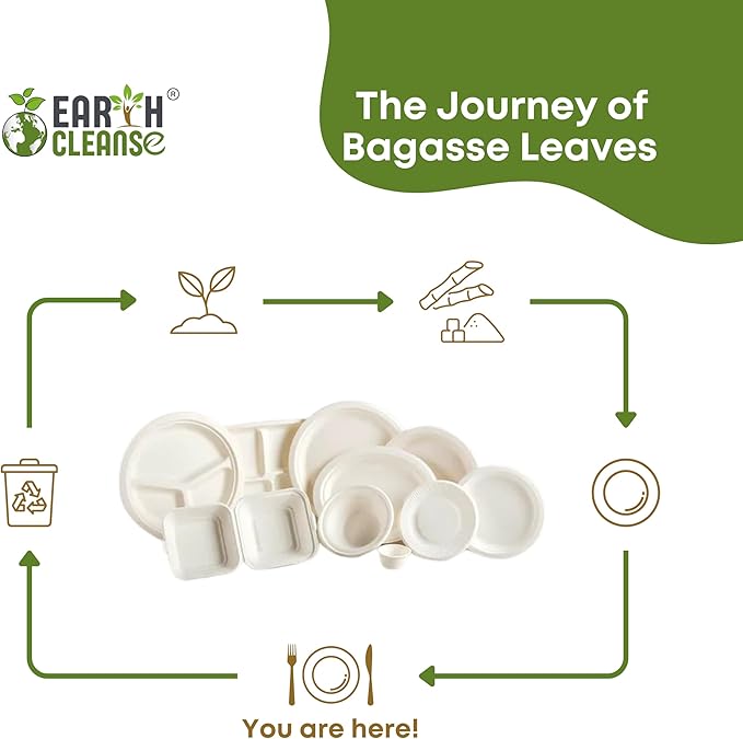 6 oz Paper Bowls [500 Pack] – Heavy-Duty Disposable Sugarcane Bowls, Made from Bagasse, Microwave & Leak-Resistant – Great for Cereal, Salad, Snacks, and Soups