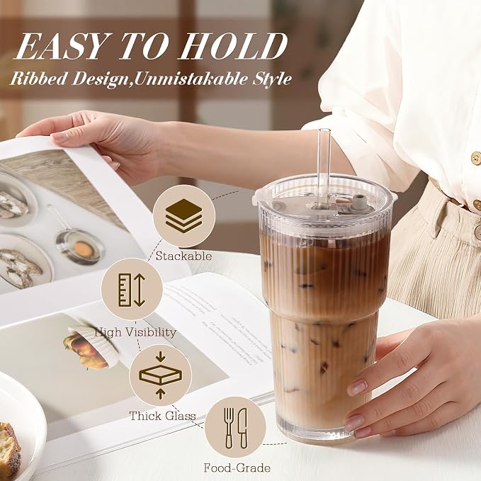 Iced Coffee Cups with Lids: Coffee Bar Accessories - Image 3