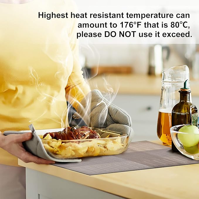 Aofmee Placemats, Placemats Set of 6, Heat Resistant Place Mats, Washable PVC - Image 3