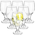 Patelai Set of 6 Water Goblet, 13.5 oz Clear Drinking Glasses Bulk Dishwasher by Patelai