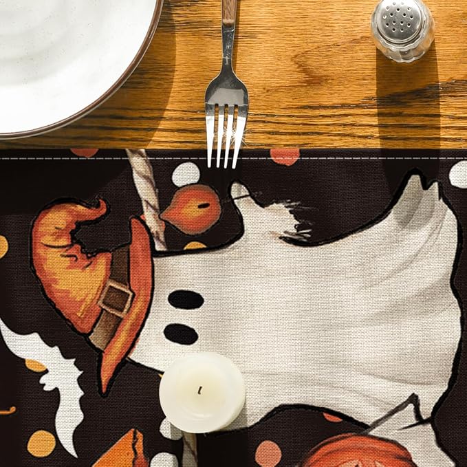 Artoid Mode 210 GSM Halloween Table Runner 13x120 Inch Home Party Decor | Ghost - Image 7
