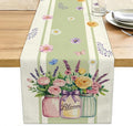 Vase Bloom Tulip Lavender Summer Table Runner, Home Dining Party Decor | Linen by Unknown