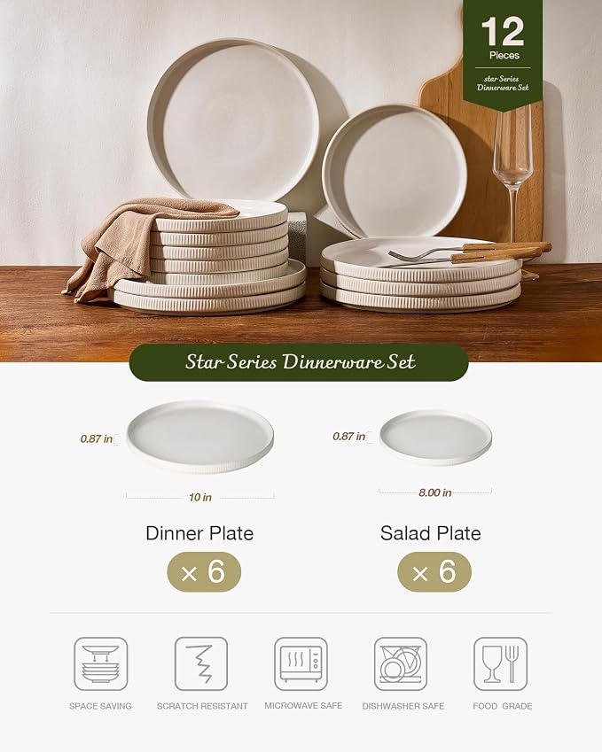 Famiware Star 12pc Stoneware Dinnerware Sets - Image 2