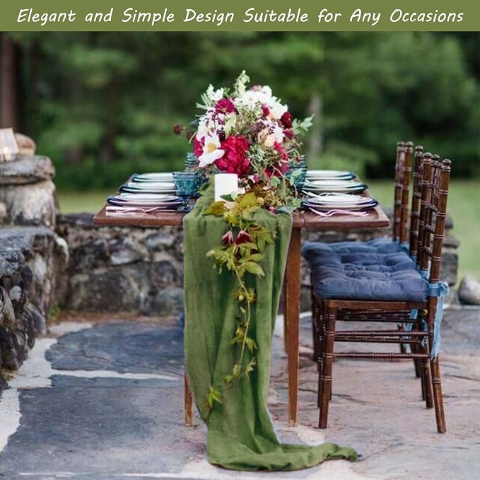 12 Pack 10Ft Cheesecloth Table Runner 35x120 Inch Boho Gauze Table Runner - Image 7