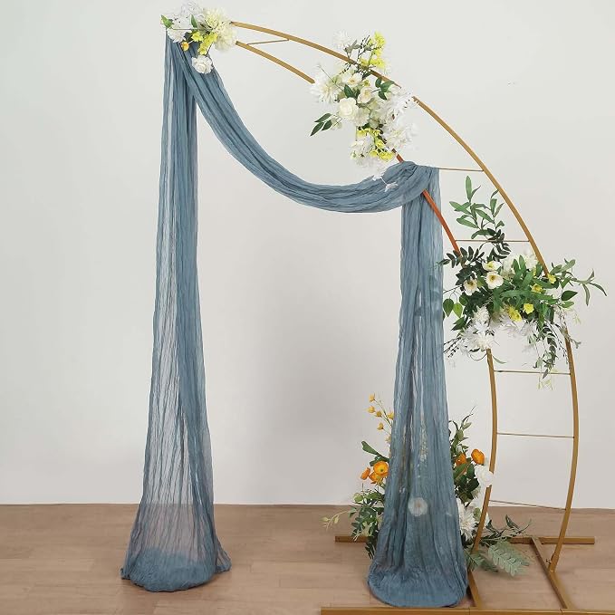 Efavormart 20ft Dusty Blue Gauze Cheesecloth Wedding Arch Drapery Fabric - Image 5
