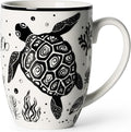 Cute Gifts 16 oz Coffee Mug Sea Turtle and Octopus, Funny Boho Tea Mugs by Smilatte