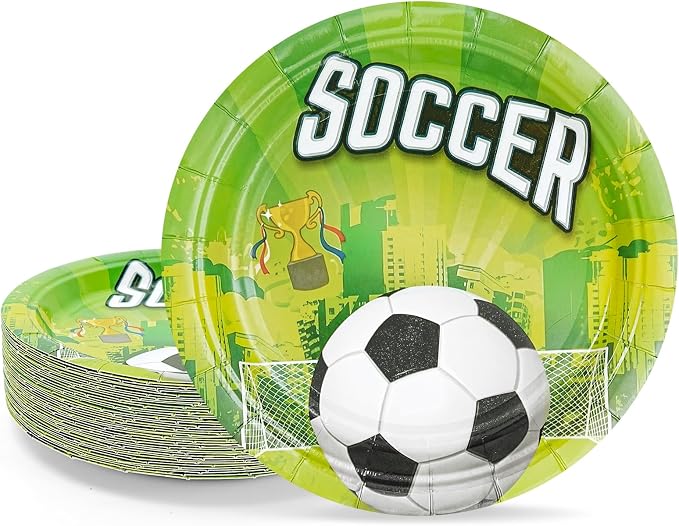 40 Pack Soccer Paper Plates by Unknown