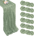 6 Pack Sage Green Cheesecloth Table Runner 35 x 120 Inch | Boho Gauze Cheese by Pepmily