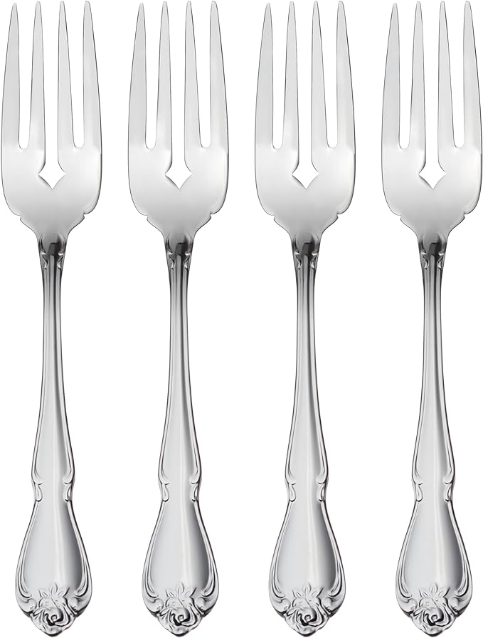 Oneida Silverware Set, True Rose Everyday Salad Forks 4-Piece Flatware Set by Oneida