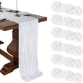 6 Pack 10Ft White Cheesecloth Table Runner 23 x 120 Inch | Gauze Rustic Boho by CKIKU