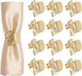 Napkin Rings Set of 24 Gold Napkin Holder Buckles | Leaf Shaped Napkin Ring Bulk by Unknown