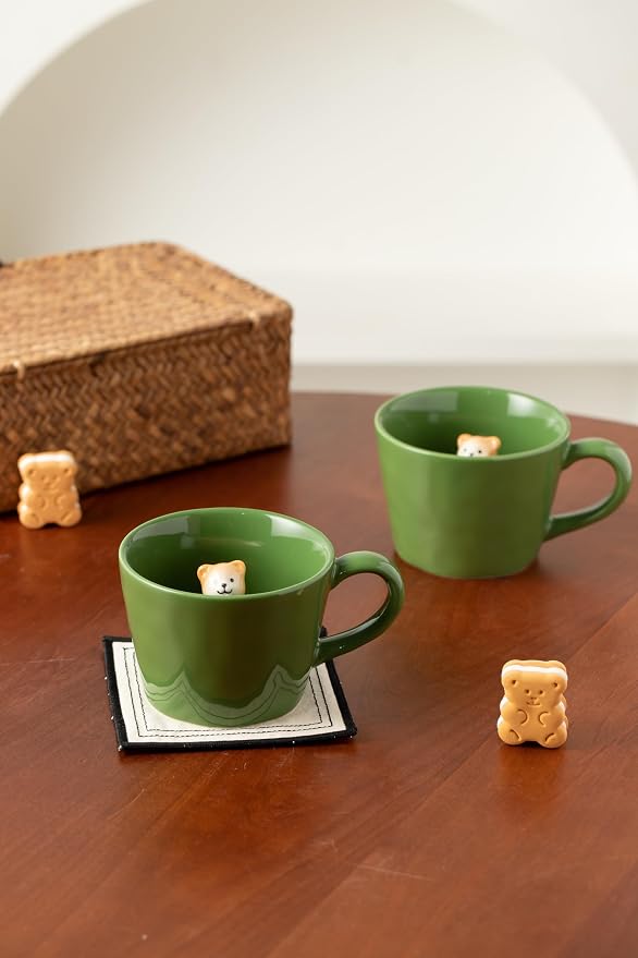 DIHOclub Bow Tie Bear Coffee Cup Hidden Ceramic Animal Inside Mug, Cute Cartoon - Image 7