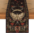 Artoid Mode Poppy Moth Mushroom Moon Fall Table Runner, Seasonal Autumn Kitchen by ArtoidMode