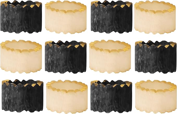 Rustic Epoxy Resin Napkin Rings, each 2x2x1 in., smooth finish, holiday dinners by CLEENTABLE