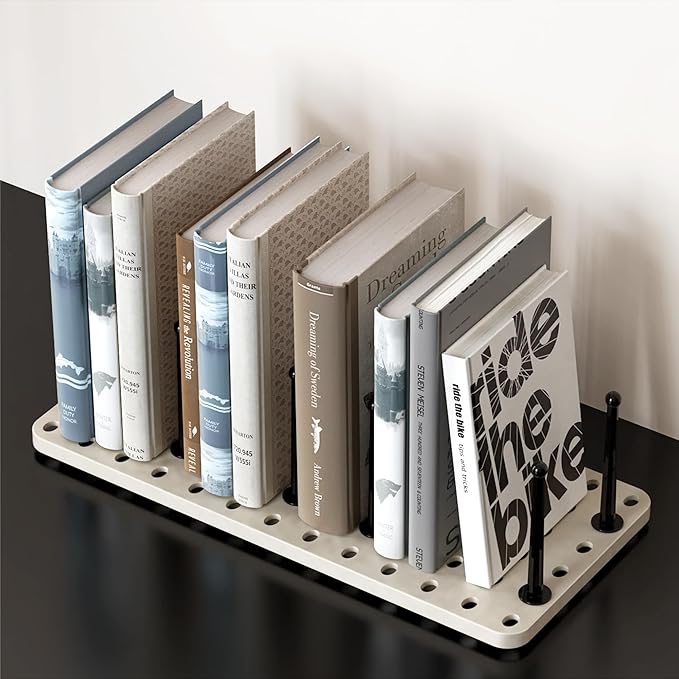 3pcs Pegboard Dish Drying Rack - Countertop Cabinet Organizer for Plates, Cups | Fits Drawer Storage & Book Holder (Beige)