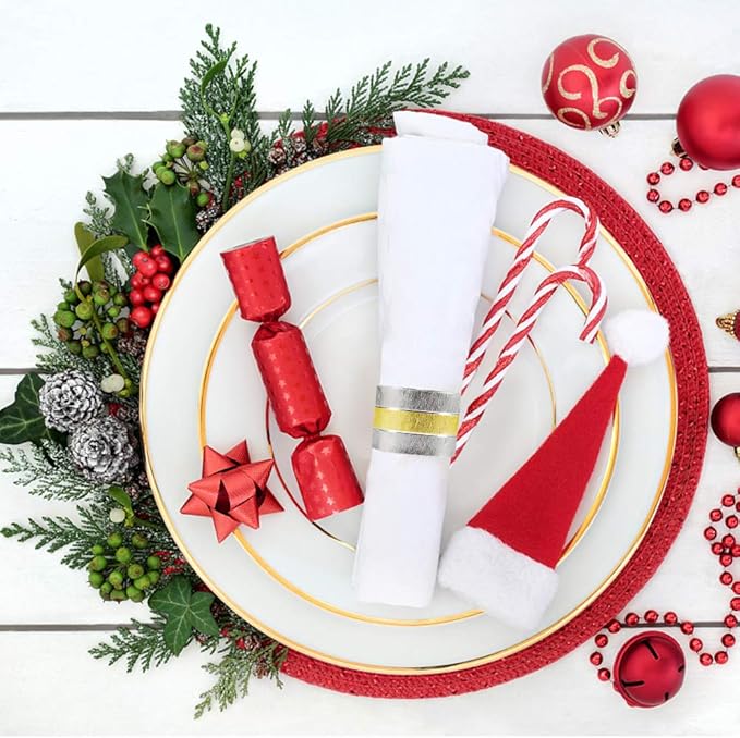 Picowe Napkin Rings, Set of 6 Elegant Metal Buckles Decorative Napkin Ring for Dining Table Parties Wedding, Christmas, Thanksgiving Day Dinner