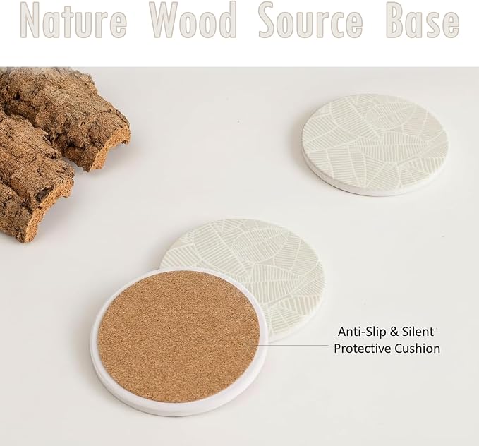 Absorbent Ceramic Leaf Coasters Set of 4 - Image 4