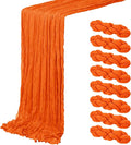 8 Pack Orange Cheesecloth Table Runner 20 x 120 inch Gauze Table Runners 10 FT by ACSUIT