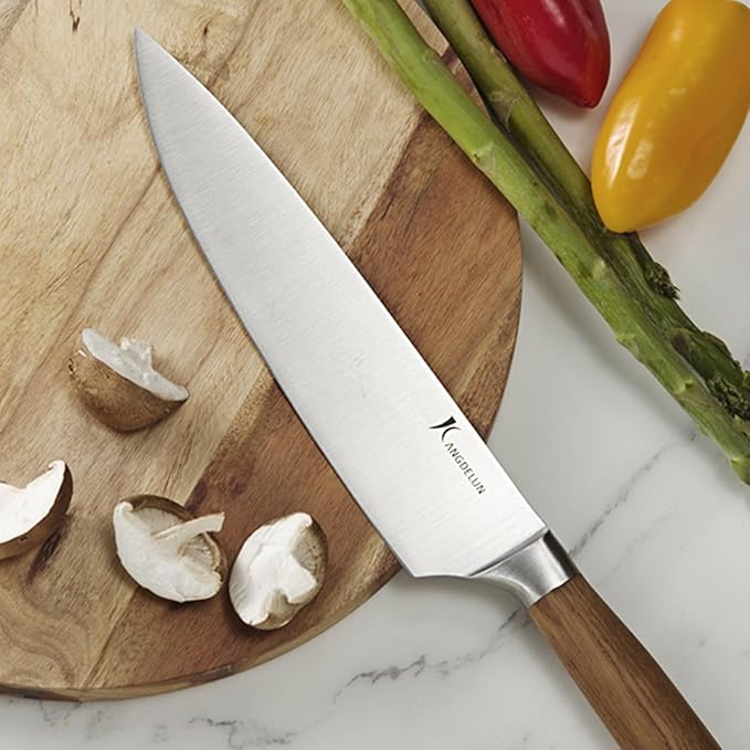 Natura Series 14 PCS Knife Block Set, Ultra Sharp High Carbon Stainless Steel with Wooden Handle