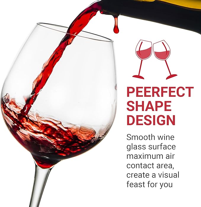 MICHLEY Unbreakable Red Wine Glasses 17 oz, Tritan Plastic Reusable Stemware for Indoor and Outdoor Use, Set of 8