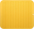 Silicone Dish Drying Mat for Multiple Usage,Easy clean,Eco-friendly,Heat-resistant Silicone Mat for Kitchen Counter or Sink,Refrigerator or Drawer Liner Yellow 2XL 24 inches x 18 inches