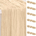6 Pack Nude Cheesecloth Table Runner 35x120 Inch 10Ft Rustic Gauze Cheese Cloth by SuBleer