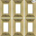 Metal Wall Plate for Electrical Outlets, Decorative Antique Brass Switch Plates Outlet Cover, Light Switch Cover Plate, 1-Gang Wall Plates (Single Decoretor, 6 Pack)